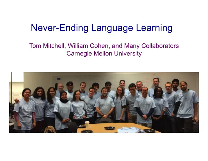 never ending language learning