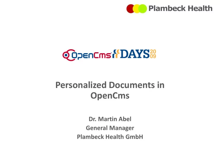 personalized documents in
