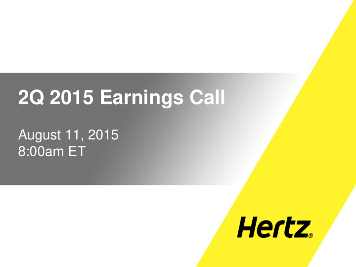 2q 2015 earnings call