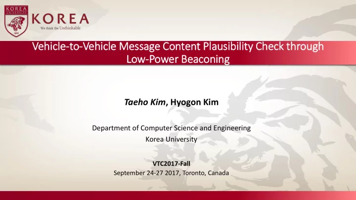 vehic icle to to vehicle message content pla lausibil