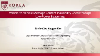 Vehic  icle-to  to-Vehicle Message Content Pla  lausibil  ility Check through  Low-Power Beaconing
