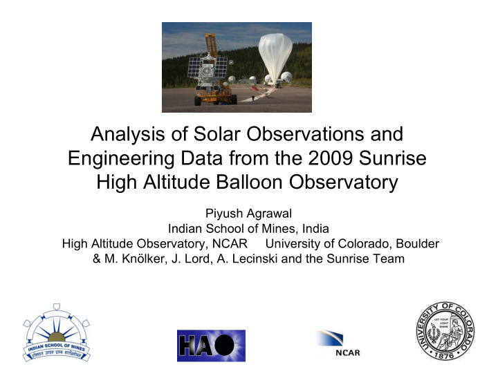 analysis of solar observations and engineering data from