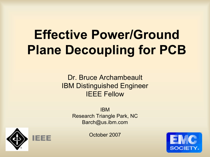 effective power ground plane decoupling for pcb