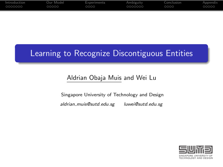 learning to recognize discontiguous entities