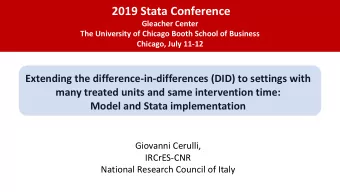 2019 Stata Conference  Gleacher Center  The University of Chicago Booth School of Business