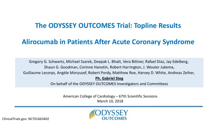 alirocumab in patients after acute coronary syndrome
