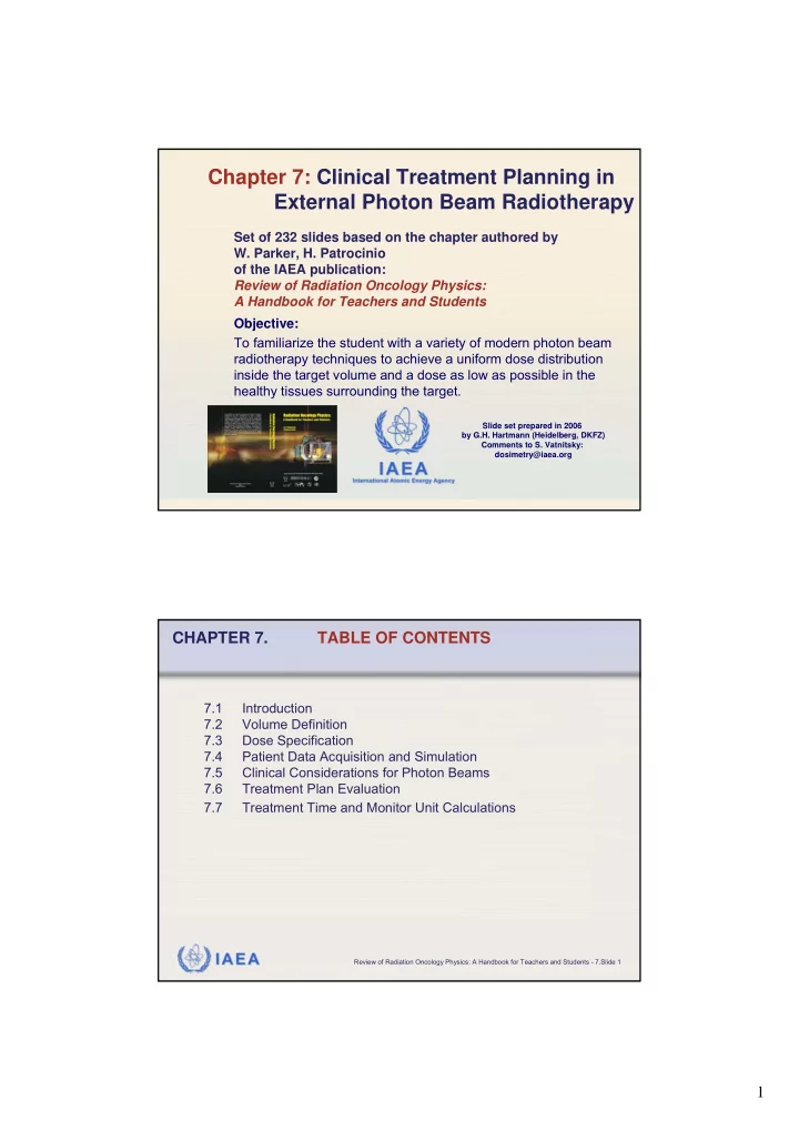 chapter 7 clinical treatment planning in external photon