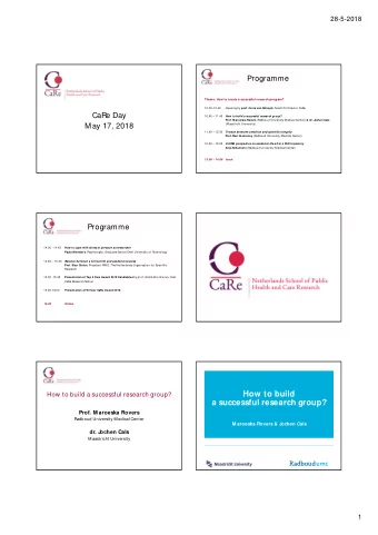 How to build  How to build a successful research group?  a successful research group?  Prof. M