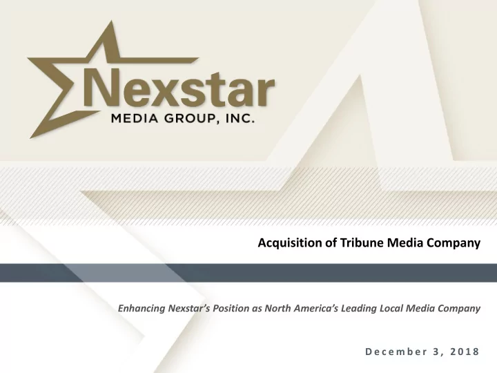 acquisition of tribune media company
