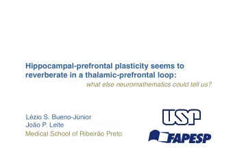 Hippocampal-prefrontal plasticity seems to  reverberate in a thalamic-prefrontal loop:  what else