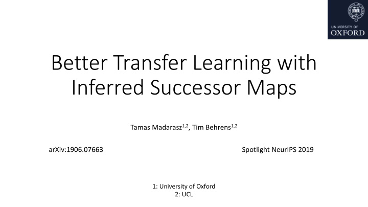 better transfer learning with inferred successor maps