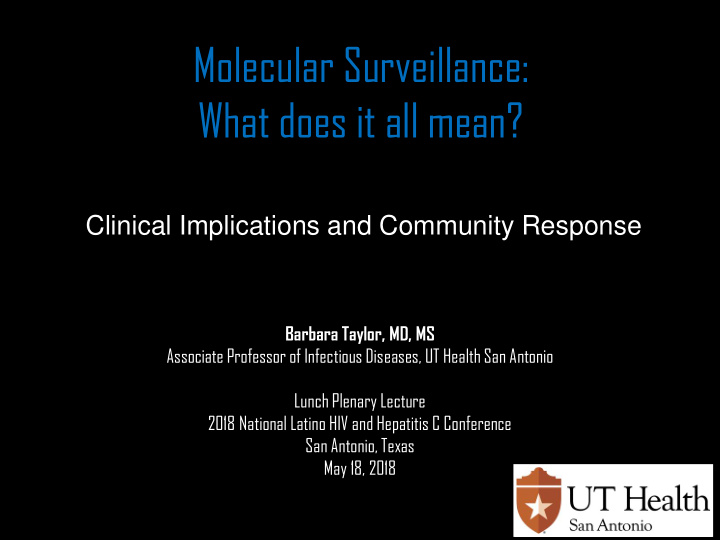 molecular surveillance what does it all mean