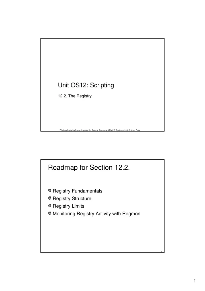 roadmap for section 12 2