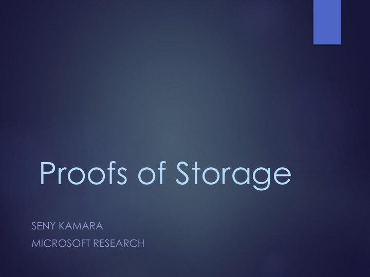 proofs of storage