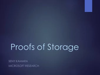 Proofs of Storage  SENY KAMARA  MICROSOFT RESEARCH  Computing as a Service  2  Computing is a