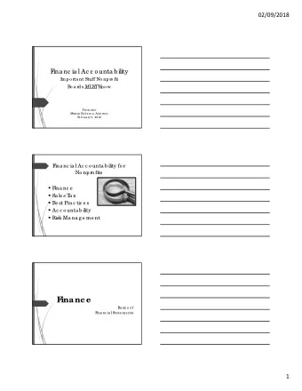 F  inanc e  Ba sic s o f  F  ina nc ia l Sta te me nts  1  02/09/2018  What ar  e F  inanc ial R