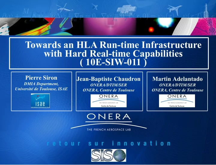 towards an hla run time infrastructure with hard real