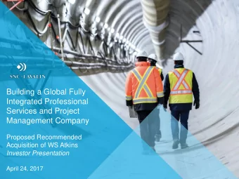 Building a Global Fully  Integrated Professional  Services and Project  Management Company