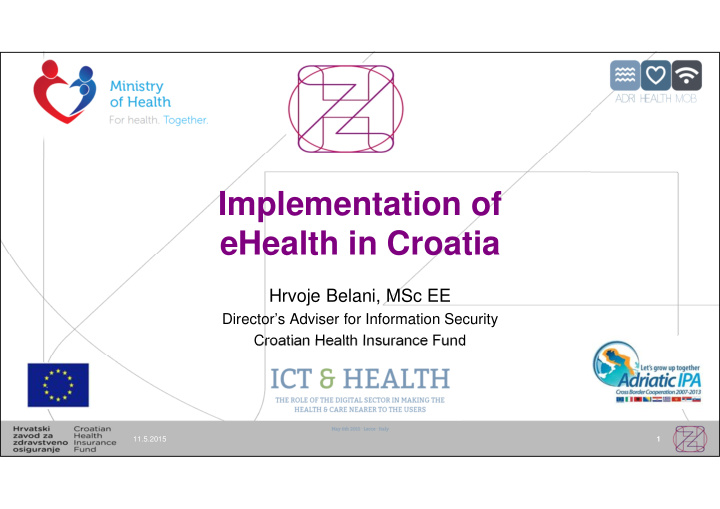 implementation of ehealth in croatia