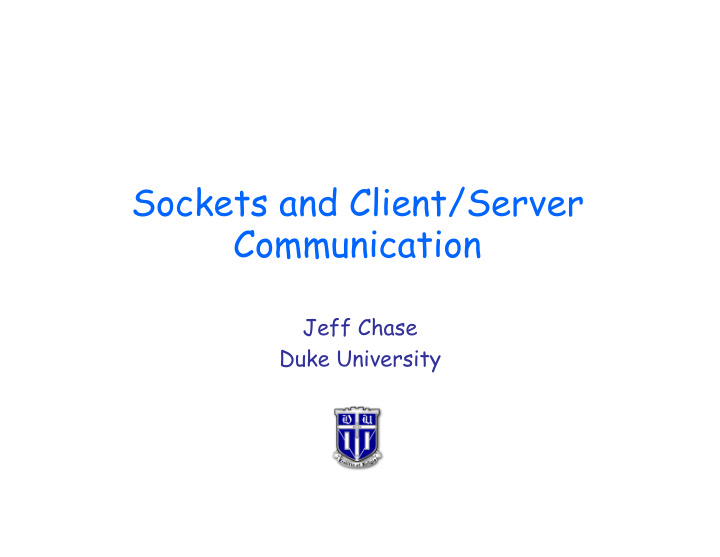 sockets and client server communication