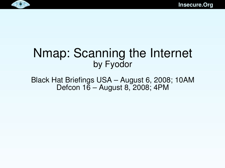 nmap scanning the internet