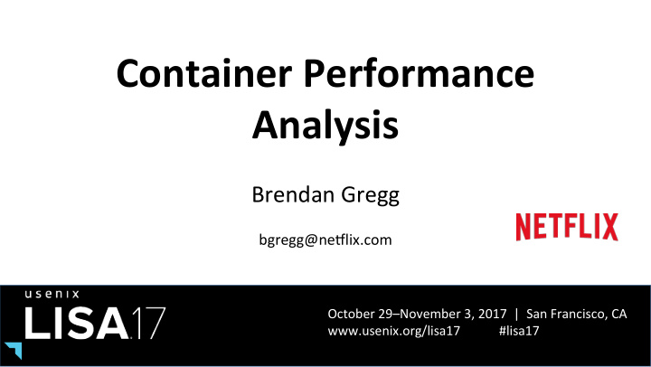 container performance analysis