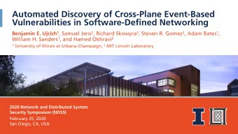 Automated Discovery of Cross - Plane Event - Based Vulnerabilities in Software - Defined Networking