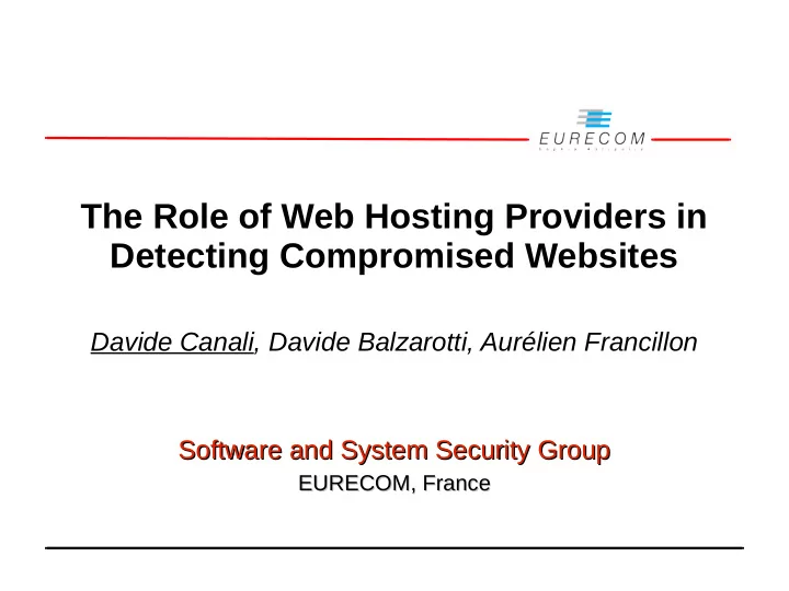 the role of web hosting providers in detecting