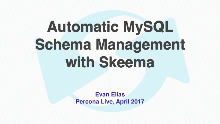 automatic mysql schema management with skeema