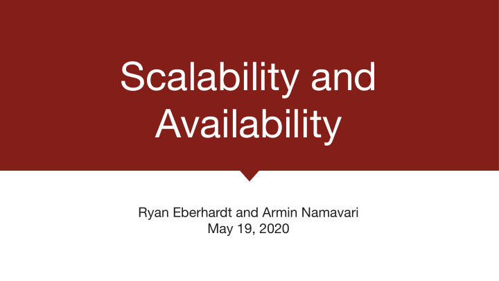 scalability and availability