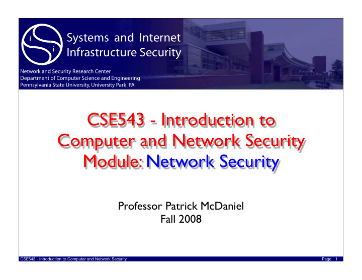 cse543 introduction to computer and network security