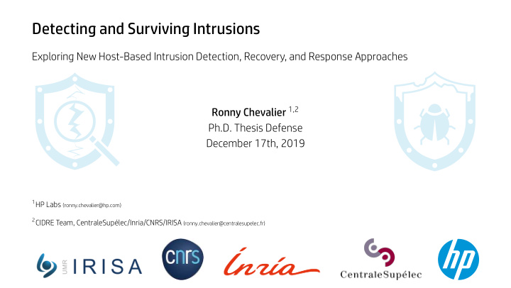 detecting and surviving intrusions