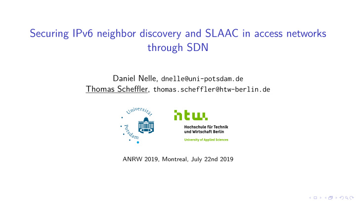 securing ipv6 neighbor discovery and slaac in access