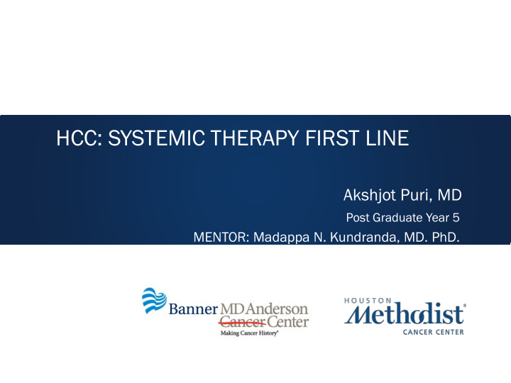 hcc systemic therapy first line