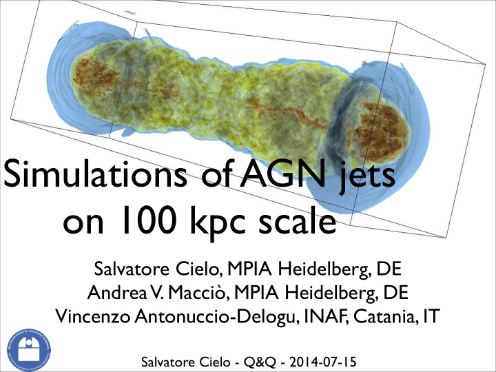 simulations of agn jets on 100 kpc scale