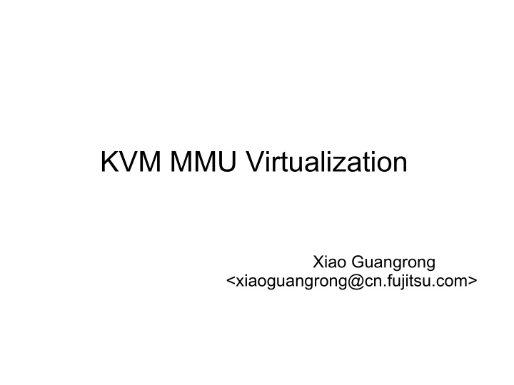 kvm mmu virtualization