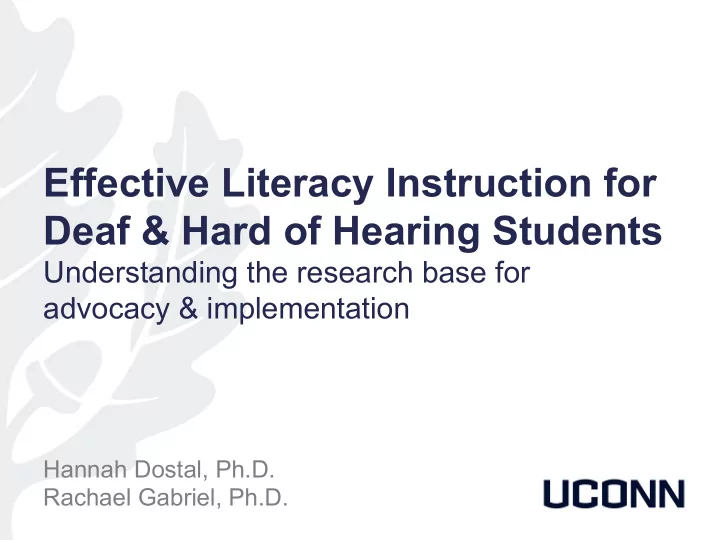 effective literacy instruction for deaf amp hard of