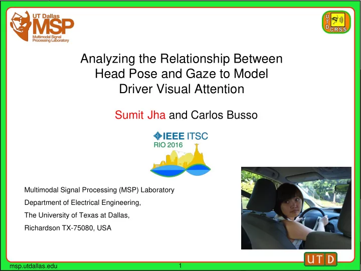 analyzing the relationship between head pose and gaze to