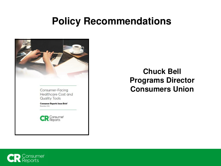 policy recommendations