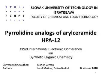 Pyrrolidine analogs of arylceramide  HPA-12  22nd International Electronic Conference  on