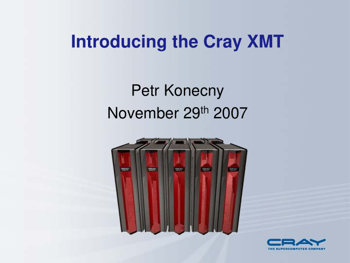 introducing the cray xmt