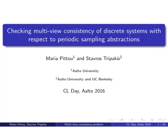 Checking multi-view consistency of discrete systems with  respect to periodic sampling abstractions
