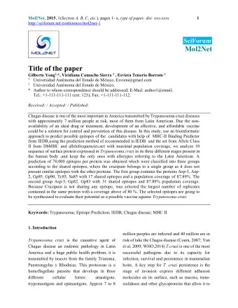 Mol2Net  Title of the paper Gilberto Yong 1, *, Viridiana Camacho Sierra 2 , Esvieta Tenorio
