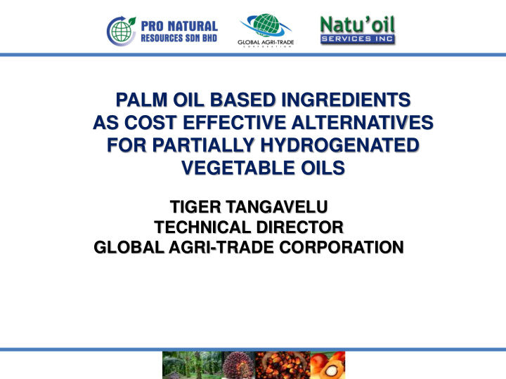 palm oil based ingredients