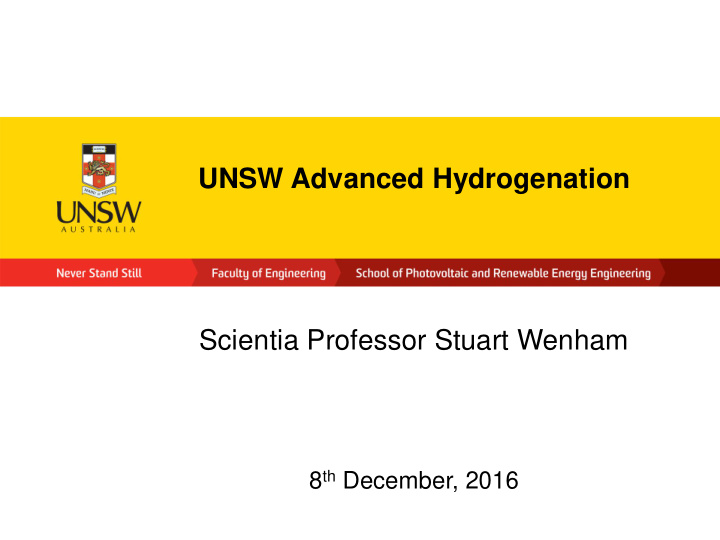 unsw advanced hydrogenation