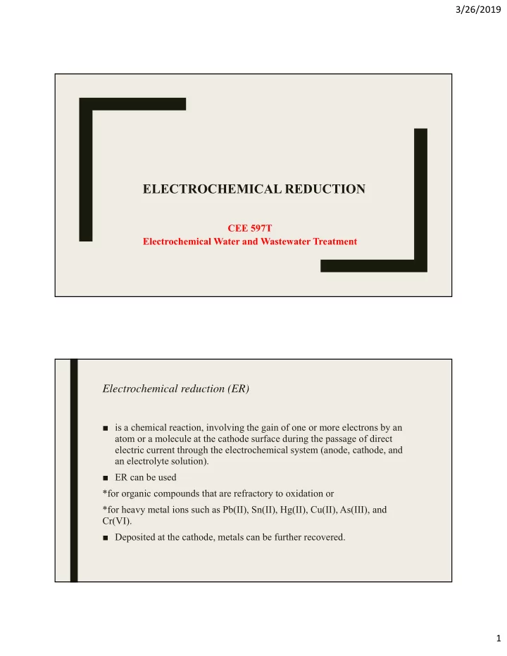 electrochemical reduction