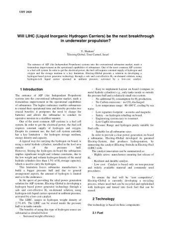 Will LIHC (Liquid Inorganic Hydrogen Carriers) be the next breakthrough  in underwater propulsion?
