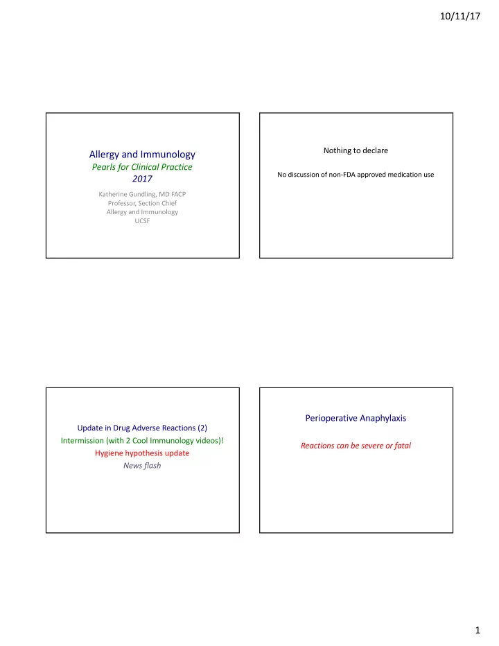 allergy and immunology