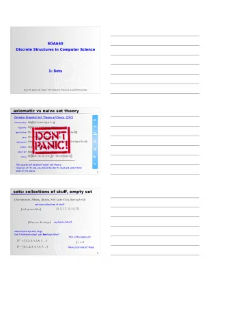 EDAA40  EDAA40  Discrete Structures in Computer Science  Discrete Structures in Computer Science