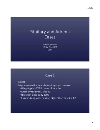 Pituitary and Adrenal    Cases    Chienying  Liu  MD    J  Blake  Tyrrell